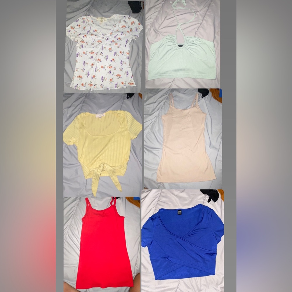 6 spring crop top set for $18